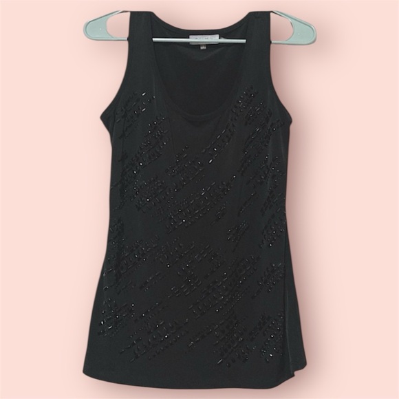 Calvin Klein Black Jeweled Tank Top - Picture 1 of 6